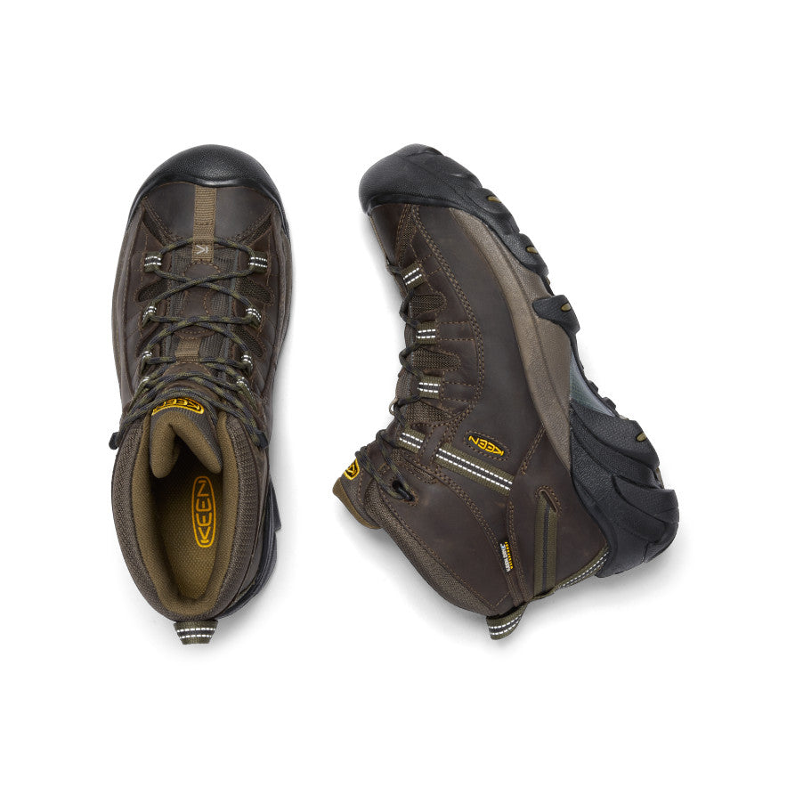 Men's Targhee II Mid Waterproof Hiking Boots Canteen/Dark Olive - Image 4