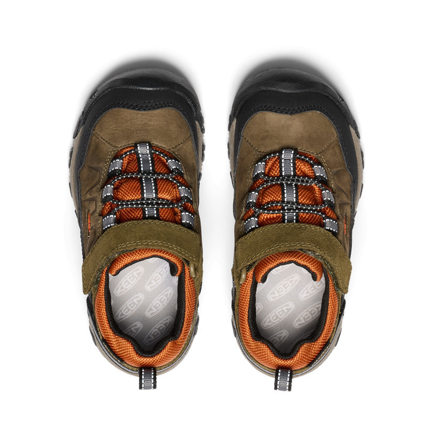 Little Kids' Targhee IV Waterproof Hiking Shoe Dark Olive/Gold Flame - Image 4