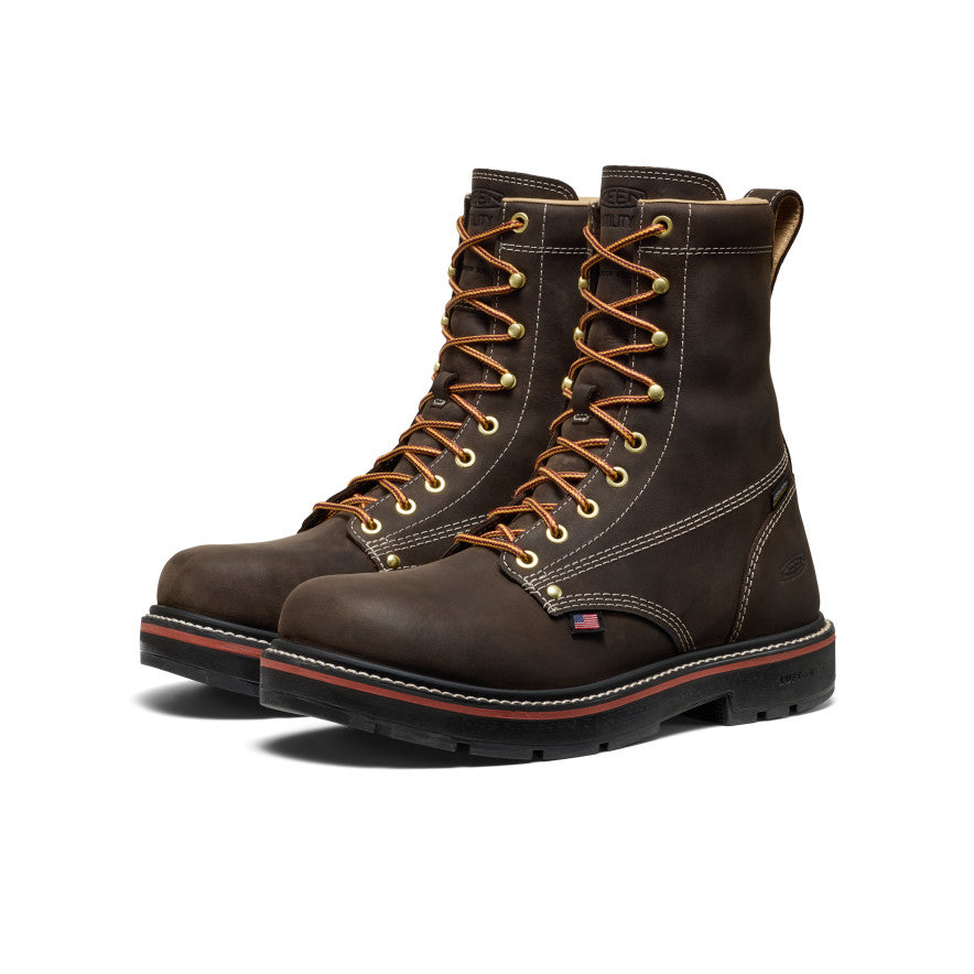 Men's Liberty 8" Waterproof 90?? Heel Boot (Carbon Toe) Coffee Bean/Black - Image 2