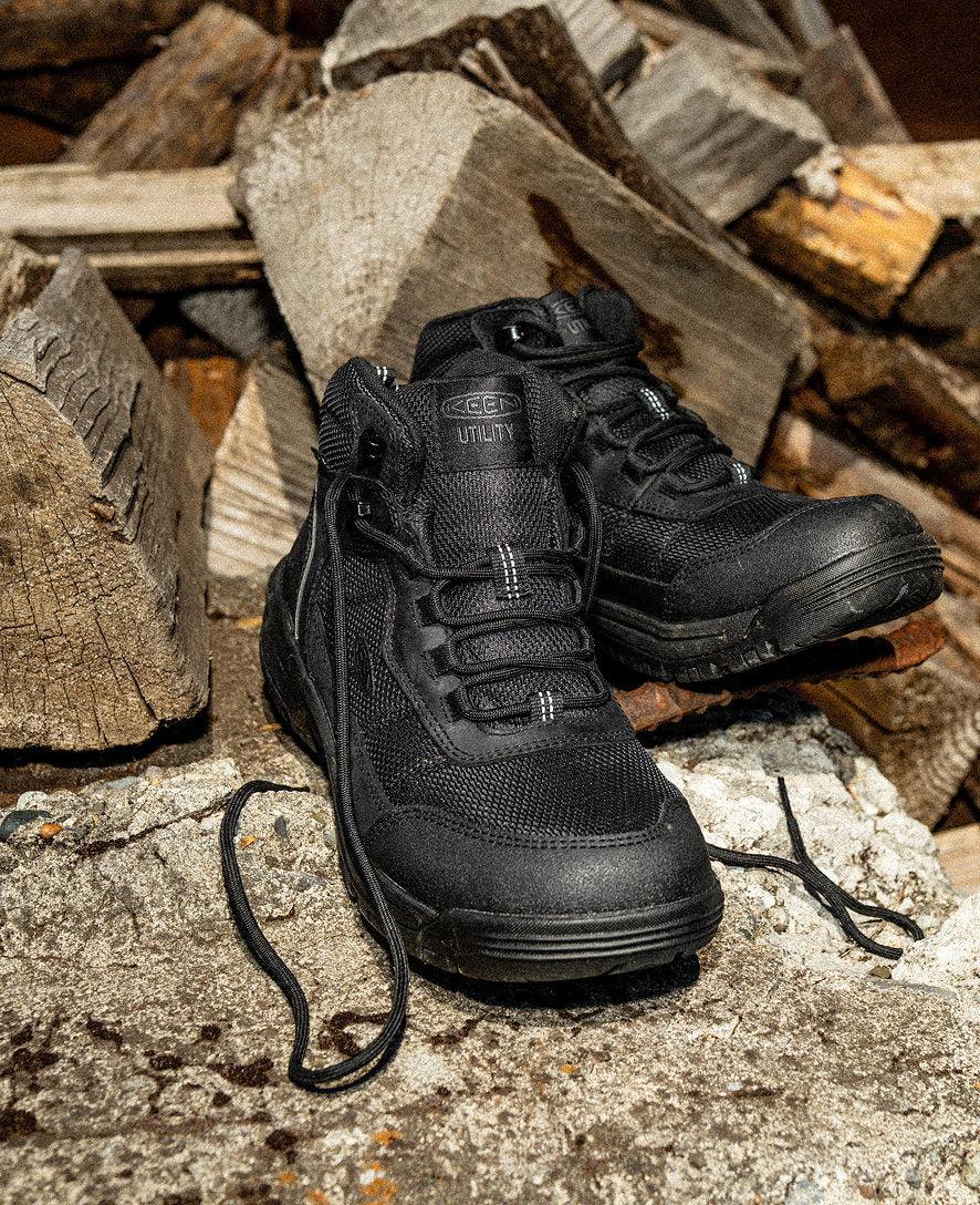 Men's Skokie Waterproof Work Boot (Soft Toe) Black/Black - Image 9