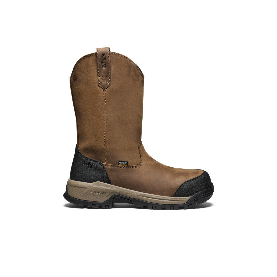 Men's Evanston Pull-On Waterproof Boot (Carbon Toe) Bison/Black