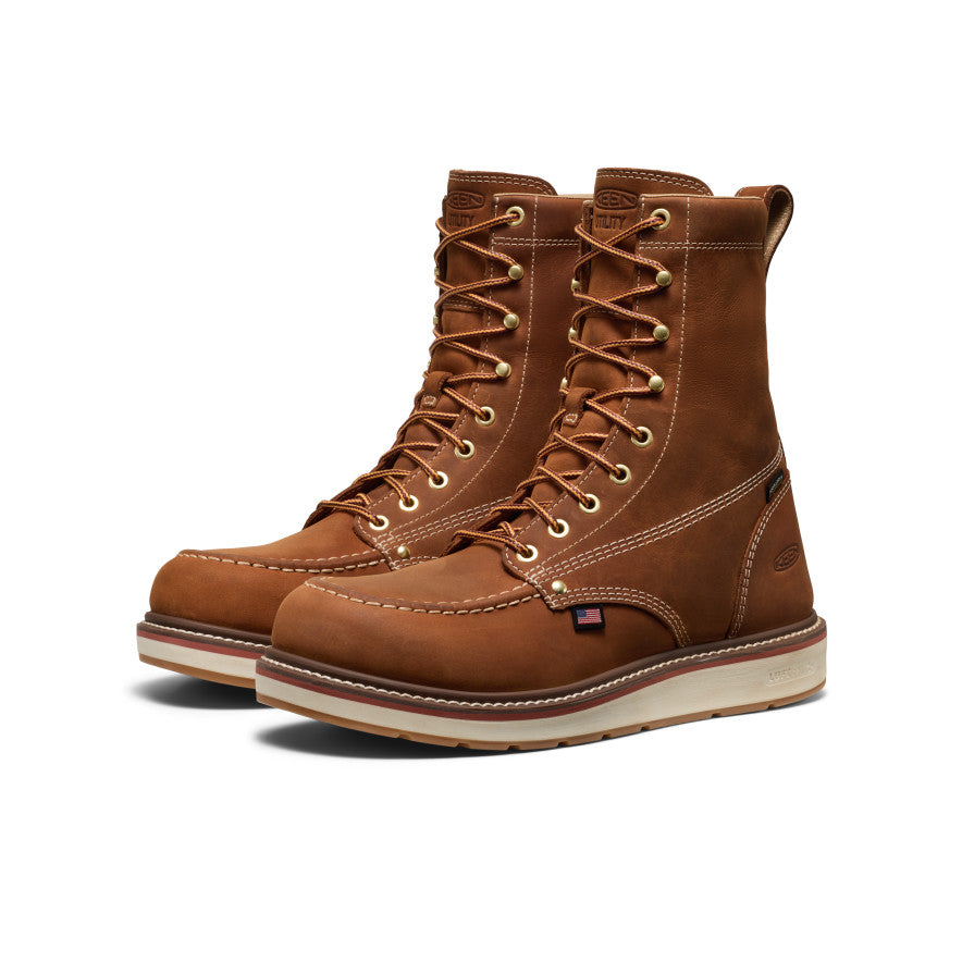 Men's Liberty 8" Waterproof Boot (Soft Toe) Leather Brown/Birch - Image 2