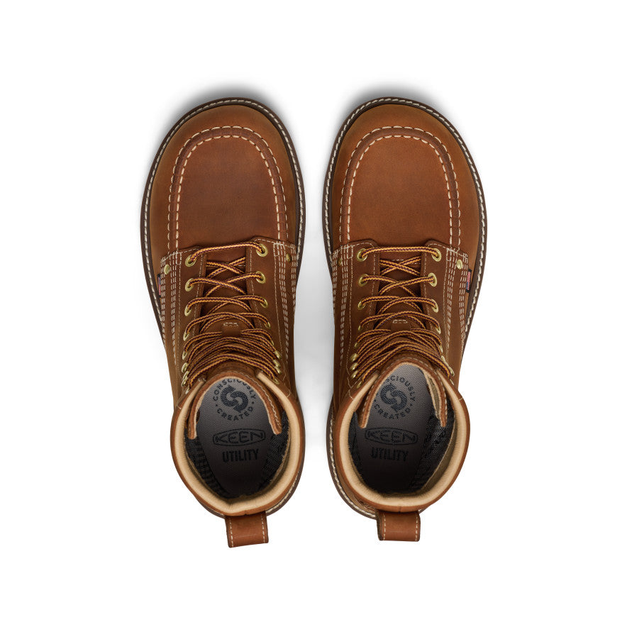 Men's Liberty 8" Waterproof Boot (Soft Toe) Leather Brown/Birch - Image 4