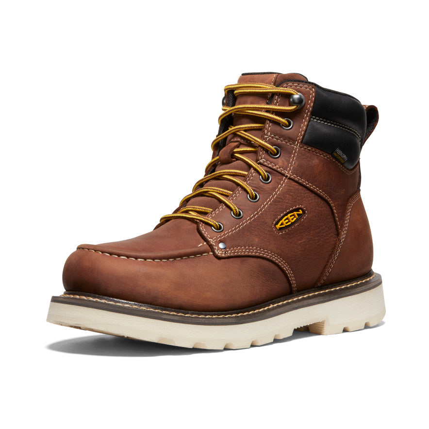 Men's Cincinnati 6" Waterproof 90?? Heel Boot (Soft Toe) Tuscan Red/Sandshell - Image 3