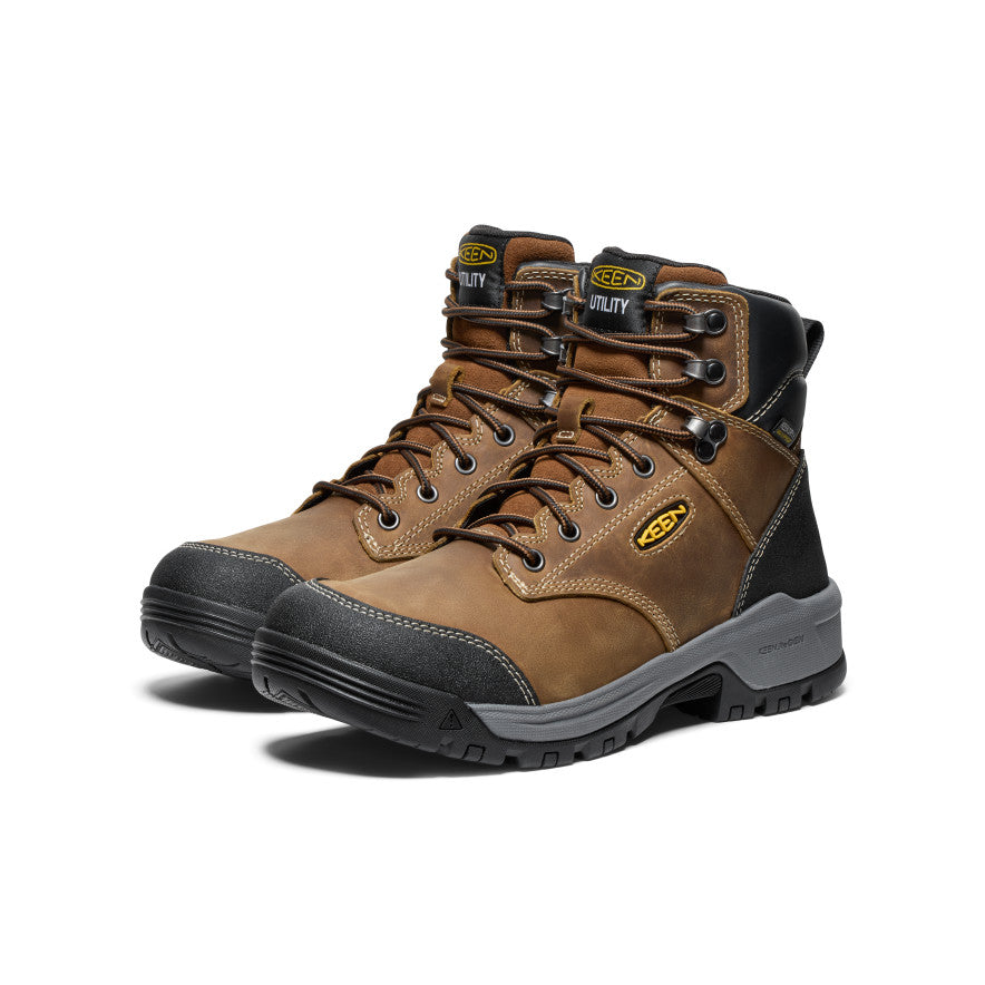 Men's Evanston 6" Waterproof Boot (Soft Toe) Bison/Black - Image 2