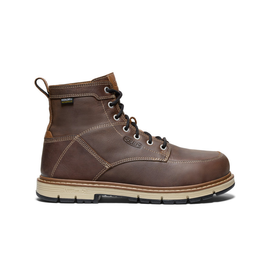 Men's San Jose 6" Waterproof 90?? Heel Boot (Aluminum Toe) Bison/Black