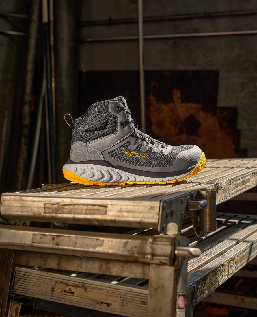 Men's Arvada Mid Work Sneaker (Carbon Toe) Black/Keen Yellow - Image 9