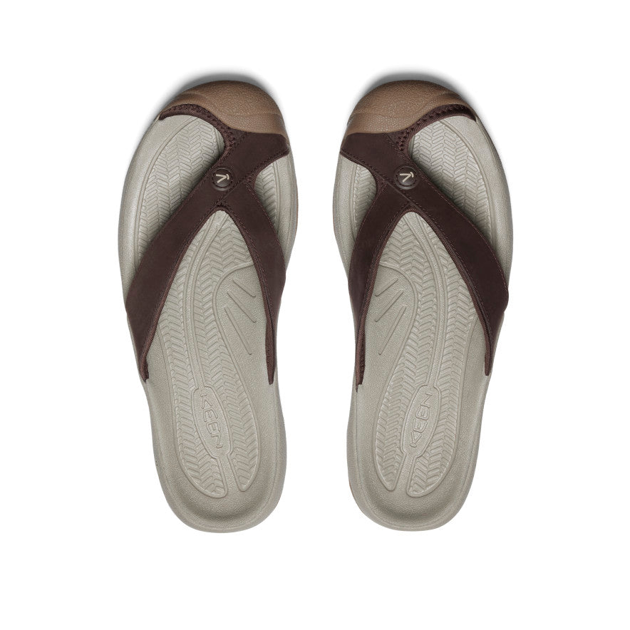 Men's Waimea Leather Flip-Flop Java/Plaza Taupe - Image 4