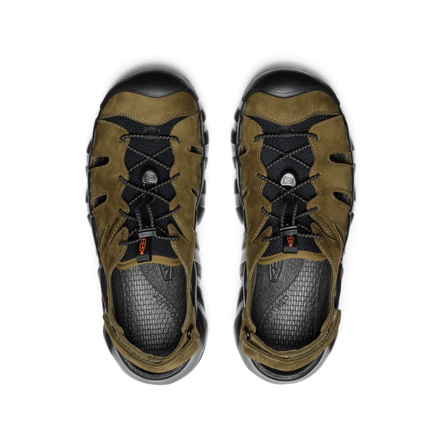 Men's Hyperport Fisherman Leather Sandal Dark Olive/Black - Image 4