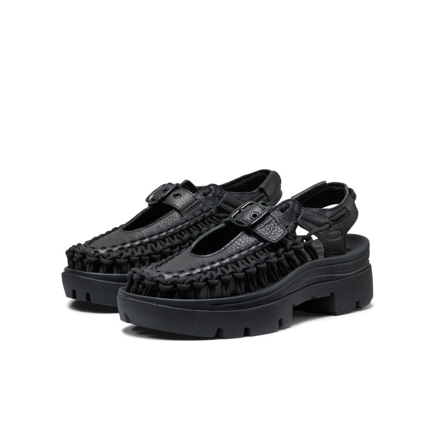 All Gender UNEEK PLT Mary Jane Sneaker Black Smooth Lea - Image 2