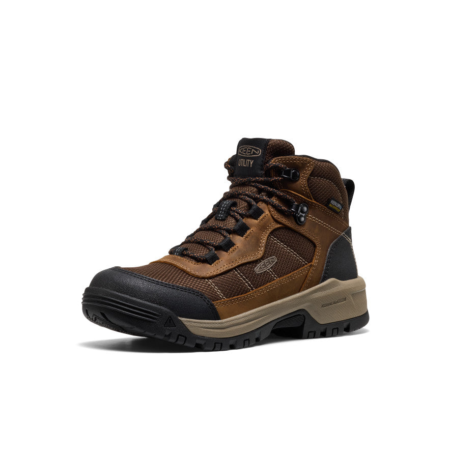 Women's Skokie Waterproof Work Boot (Soft Toe) Bison/Black - Image 3