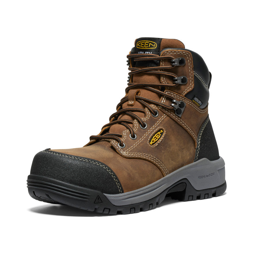 Women's Evanston 6" Waterproof Boot (Carbon Toe) Bison/Black - Image 3