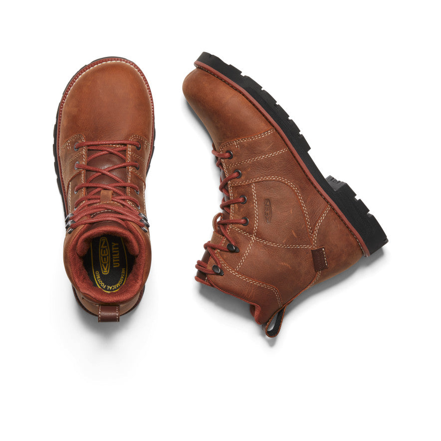 Women's Seattle 6" Waterproof Boot (Aluminum Toe) Gingerbread/Black - Image 4